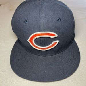 Chicago Bears New Era 59Fifty NFL GSH Fitted Hat Navy Blue Size 7 1/2